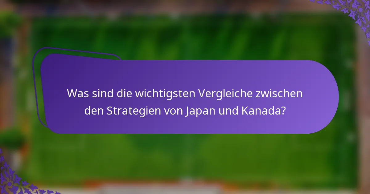 Was sind die wichtigsten Vergleiche zwischen den Strategien von Japan und Kanada?