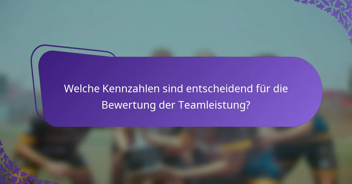 Welche Kennzahlen sind entscheidend für die Bewertung der Teamleistung?