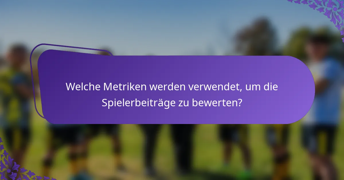 Welche Metriken werden verwendet, um die Spielerbeiträge zu bewerten?