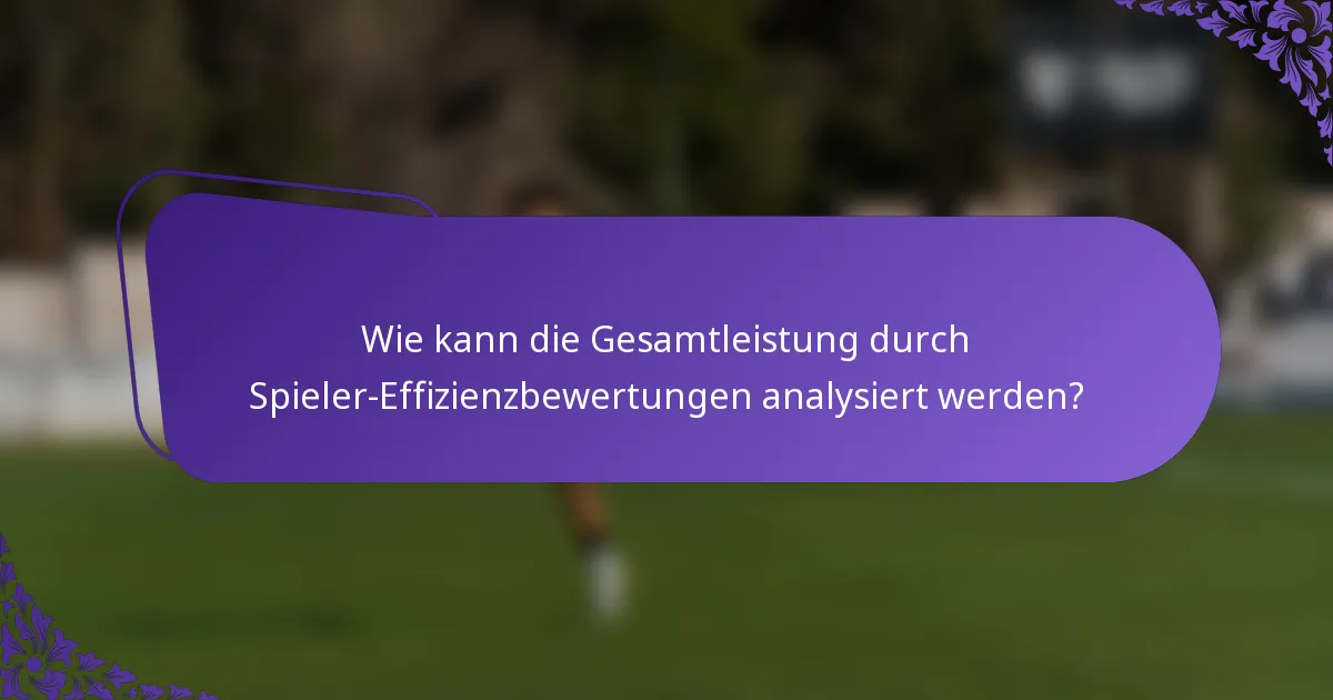 Wie kann die Gesamtleistung durch Spieler-Effizienzbewertungen analysiert werden?